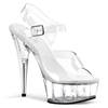 Pleaser - DELIGHT608 Sandaal met enkelband - Transparant/Zilverkleurig Product image